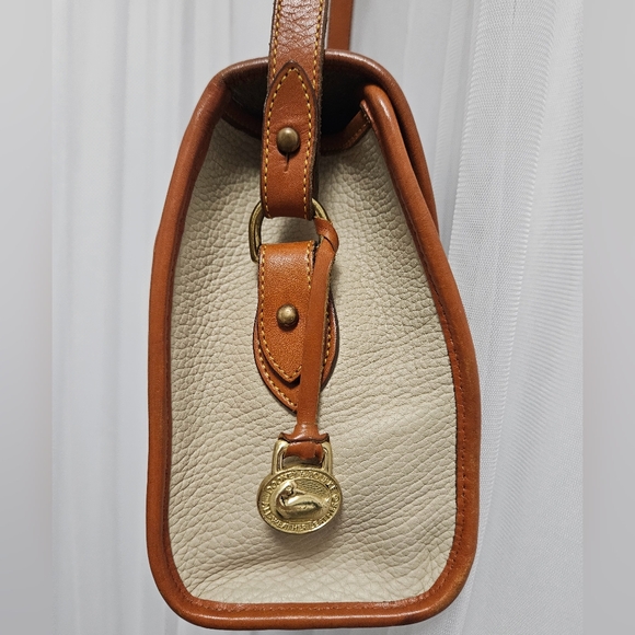 Dooney & Bourke Tan and Cream Leather Crossbody Bag - Picture 7 of 12